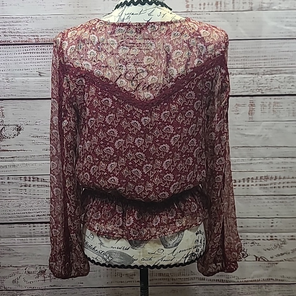 American Eagle sheer ruffle blouse - Picture 6 of 10
